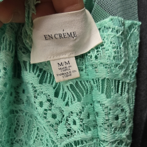 En Creme Mint Lace Mini Dress - Picture 2 of 9